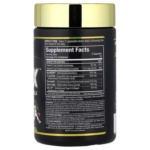 Allmax Allflex All-In-One Joint Collagen Cartilage Curcumin OptiMSM UC-II 60 Caps