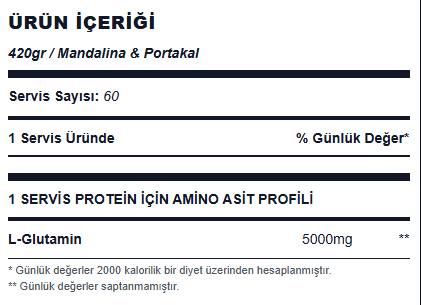 Animal 100% Pure L-Glutamine — 420gr Mandalina & Portakal