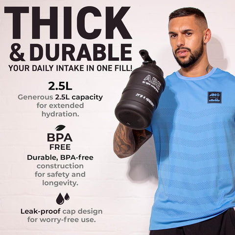 Applied Nutrition Hydration ABE Jug – 2.5L High Capacity Water Damacana Bottle
