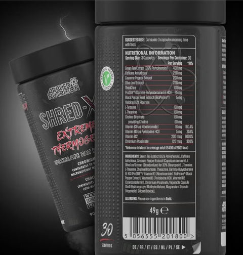 Applied Nutrition Shred X Tyrosine Theanine Green Tea Caffeine  Extreme Thermogenic 90 Capsules