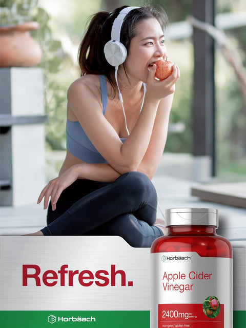 Horbäach Apple Cider Vinegar Blood sugar Digestive Appetite Support 2400mg 150 Caps