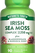 Nature's Truth Irish Sea Moss with Bladderwrack & Burdock Root Greens & Superfoods 90 Caps
