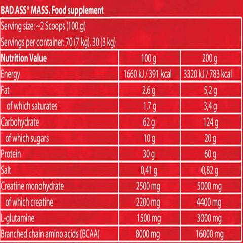 Badass Mass Gainer Karbonhidrat tozu 3 KG