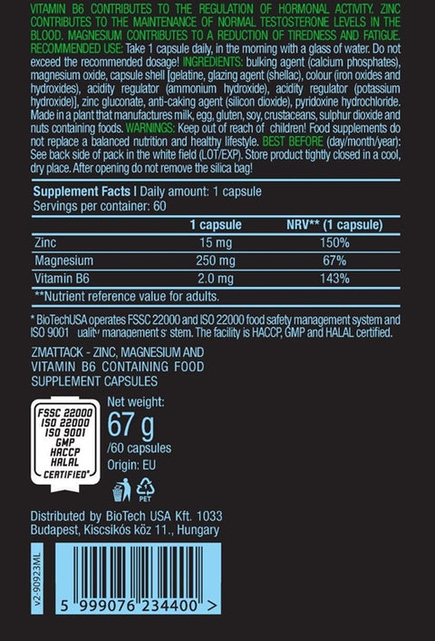 BIOTECH USA ZMA / 60 caps
