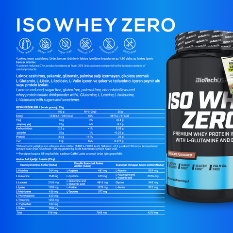 BioTechUSA Iso Whey Zero İzole Protein 908 Gr