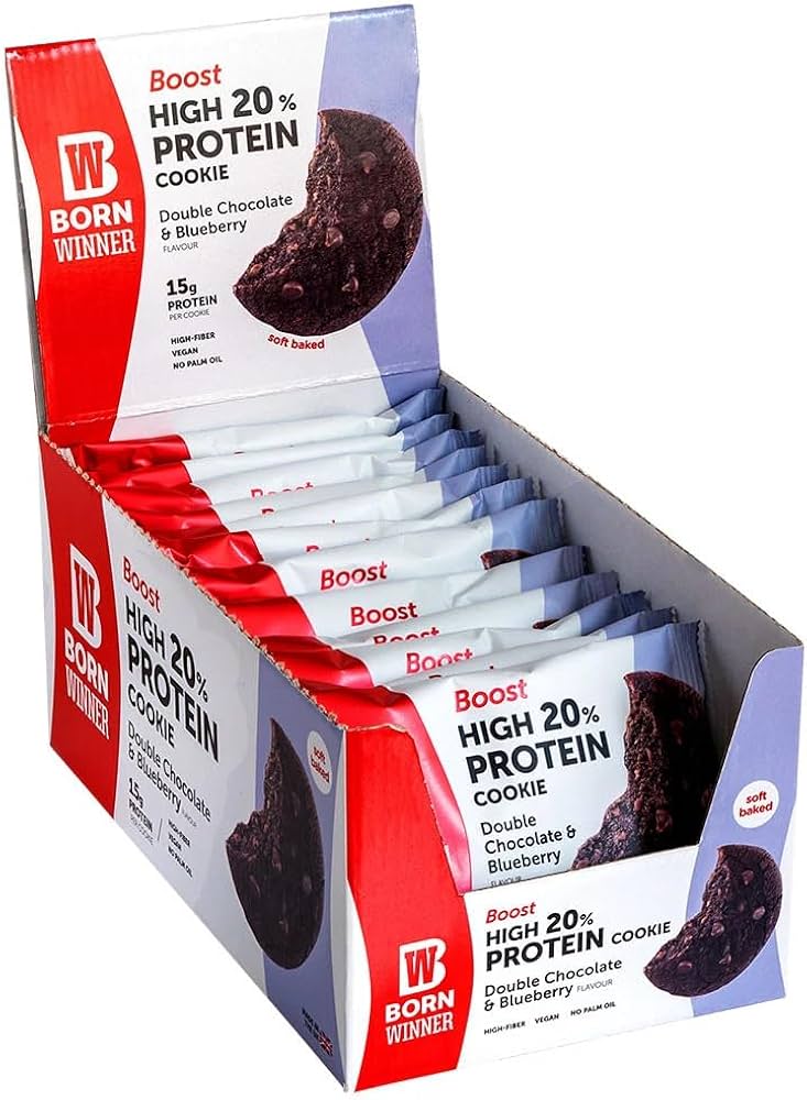 Born Winner Boost Protein Bar Cookies – Double Chocolate and Blueberry 75g