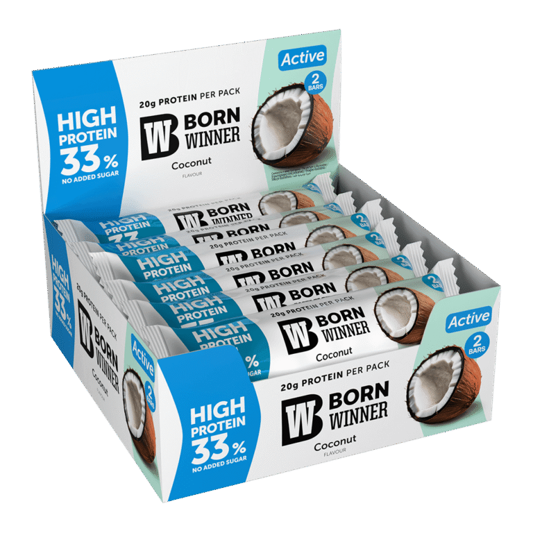 Born Winner Active Protein bar – Coconut 12 x 60g – Supplementhane