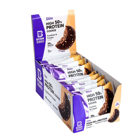 Born Winner Slim Protein Bar Cookie – Cookies and Cream 60g