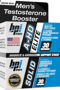 BPI Sports A-HD Elite/Solid Testo Booster for Men Strength Libido & Performance Support 30 Servis