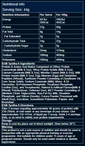 Bsn Syntha-6 Whey Isolate Protein 4,56 Kg / 97 Servis