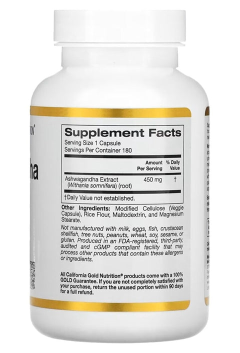 CALİFORNİA GOLD NİTRİTİON ASHWAGANDHA 180 KAPSÜL