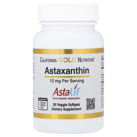 California Gold Nutrition Astaxanthin Antioxidant Carotenoid AstaLif Pure Icelandic 99% 12 mg 30 Caps