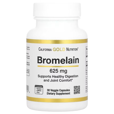 California Gold Nutrition Bromelain 625 mg 30 Veggie Capsules