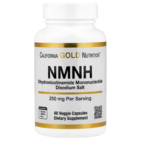 California Gold Nutrition NMNH Brain & Cognitive Dihydronicotinamide Mononucleotide 250 mg 60 Veggie Caps