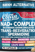 Clean Nutraceuticals NAD Spermidine Fisetin Quercetin Grape Seed Gotu Kola Berberine Astaxanthin Taurine Pomegranate Acai Anti Aging Longevity 90 caps