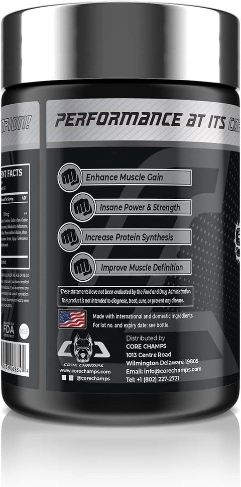 Core Champs Super Drol Choline Dmae , Acety L-Carnitine , Ajuga turkesteron 60 caps - By Kai Greene