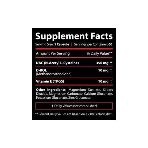 Core Labs X D-Bol Nac N-acetyl l-cysteine Bulk Up King 60 caps