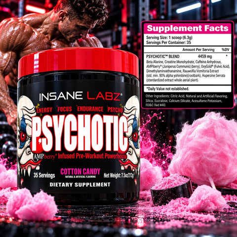 Insane Labz Psychotic Preworkout Cotton Candy – 35 Servis