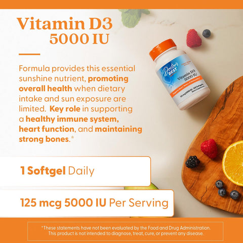 Doctor's Best Vitamin D3 5000 IU Men & Women - Vitamin D Immune System 360 Softgels