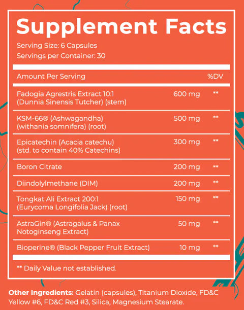 Dark Labs Devil Testo Booster Ksm66 Ashwagandha , Fadogia agrestis , Boron , Tongkat Ali 120 Caps