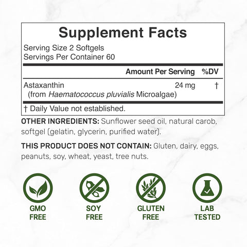 Deal Supplement Astaxanthin Antioksidan Brain Health Eyes Skin Anti-Aging 24mg 120 Softgels