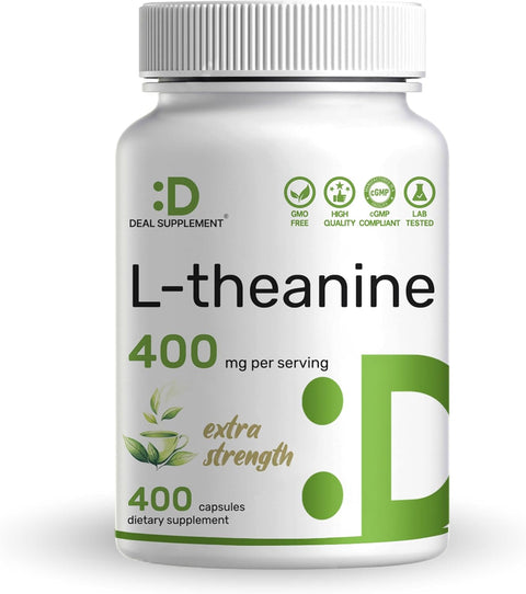 Deal Supplement L-Theanine 400mg Extra Strength Amino Acids for Focus & Relaxation Support 400 Caps