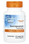 Doctor's Best Serrapeptase 40,000 SPU Gut Health Sinus Health 90 Veggie Caps