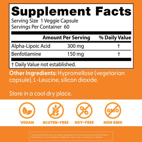 Doctor’s Best Doctor’s Best Benfotiamine 150 + Alpha Lipoic Acid 300 60 Veggie Capsul