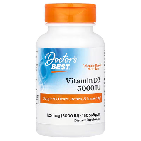 Doctors Best Vitamin D3 125 Mcg 5000 180 Softgels