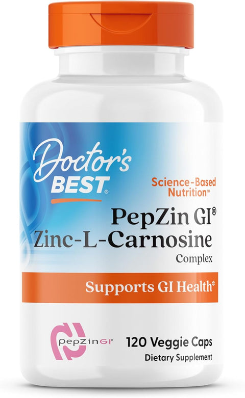 Doctor's Best PepZin GI Zinc-L-Carnosine Zinc Gut Health Digestive Support 120 Veg Caps
