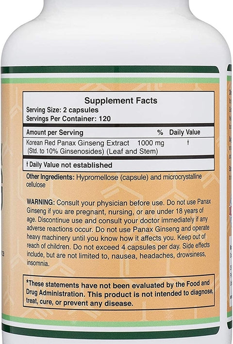 DOUBLE WOOD Korean Panax Ginseng 240 Caps