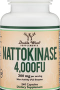 Double Wood Supplements Nattokinase 4,000 FU, Supports Healthy Circulation, 240 Capsules - Supplementhane