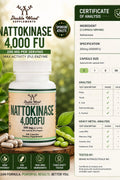 Double Wood Supplements Nattokinase 4,000 FU, Supports Healthy Circulation, 240 Capsules - Supplementhane