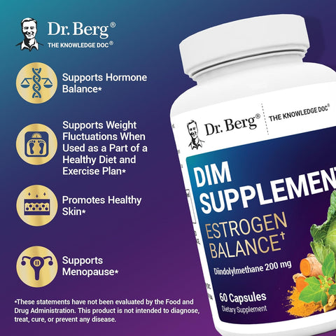 Dr. Berg DIM Estrogen Balance Women with Diindolylmethane Menopause 60 Caps