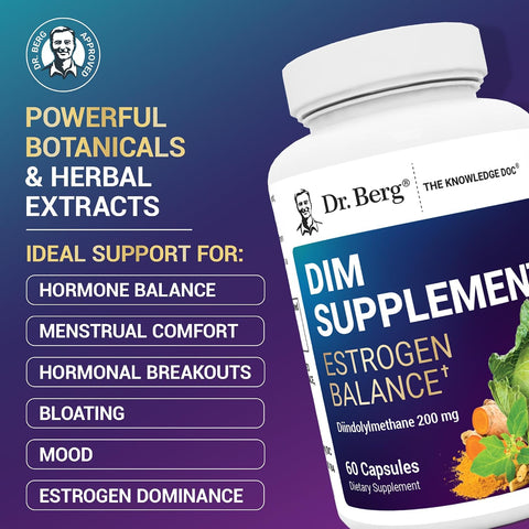 Dr. Berg DIM Estrogen Balance Women with Diindolylmethane Menopause 60 Caps