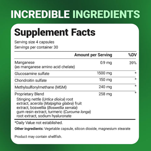 Dr. Berg Glucosamine Chondroitin MSM Turmeric & Boswellia - Advanced Joint Support 120 Caps