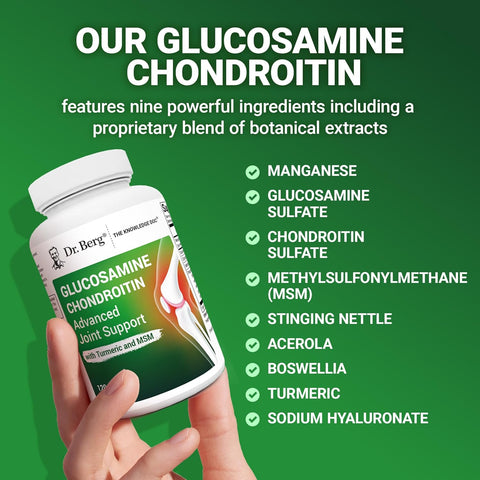 Dr. Berg Glucosamine Chondroitin MSM Turmeric & Boswellia - Advanced Joint Support 120 Caps