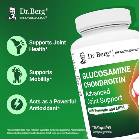 Dr. Berg Glucosamine Chondroitin MSM Turmeric & Boswellia - Advanced Joint Support 120 Caps