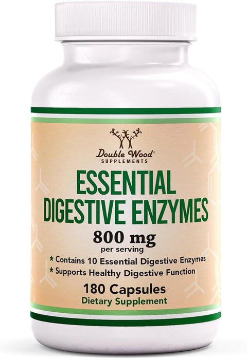 Double Wood Digestive Enzymes Bromelain Lactase 180 Caps