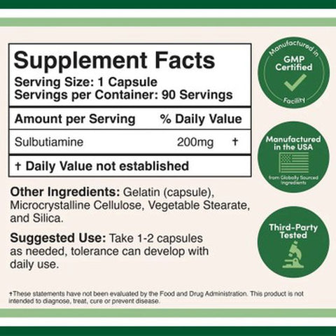 DOUBLE WOOD Sulbutiamine 90 Caps