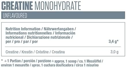 Dymatize Creatine Monohydrate Unflavoured Powder 500g - 100% Creapure Creatine