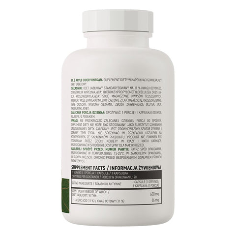 Ostrovit Apple Cider Vinegar Appetite Control & Digestive & Blood Sugar VEGE 90 capsules