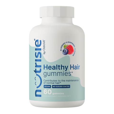 OstroVit NUTRISIE® Healthy Hair Biotin + Folic acid + B12Gummies 60 pieces blueberry-raspberry