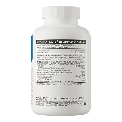 Ostrovit ZMAdvanced Triple Magnesium Zma , Daa aspartic , Theanine Ksm66 90 capsules
