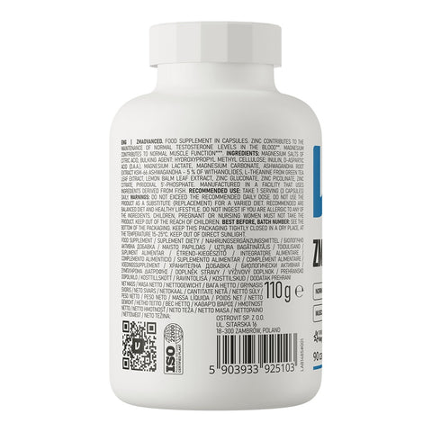 Ostrovit ZMAdvanced Triple Magnesium Zma , Daa aspartic , Theanine Ksm66 90 capsules