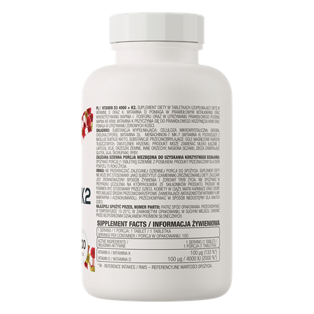 OstroVit Vitamin D3 4000 IU  K2 100 tablet