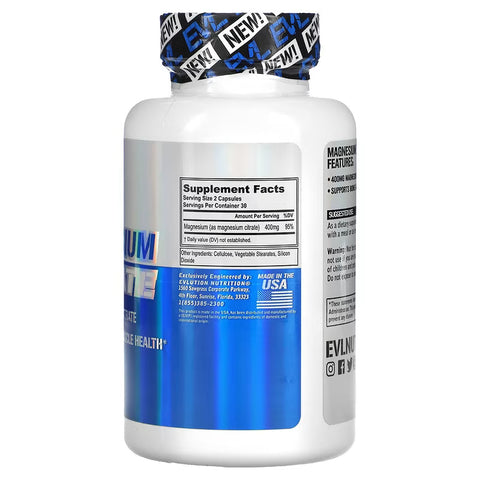 EVLution Nutrition, Magnesium(Magnezyum )  Citrate, 400 mg, 60 Vegetarian Caps