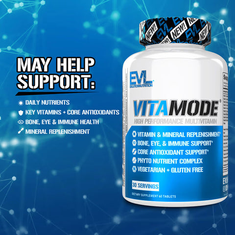 EVLution Nutrition VitaMode Sports Multivitamins Bone, Eye, & Immune Support 60 Tablets