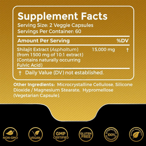 Wellnees Labs Himalayan Shilajit Capsules for Men - 1500mg