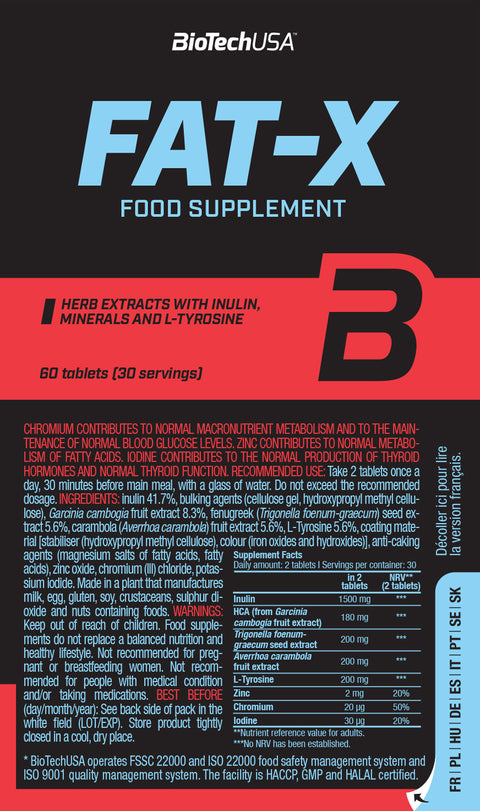 BioTech USA Fat-X burner HCA (garcinia cambogia)  60 tablets